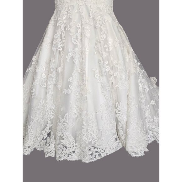 NWOT Ivory Full Lace Fit/Flare Wedding Gown - Mori Lee - Picture 13 of 13